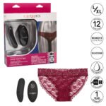 Remote Control Lace Panty Set - L/ XL - Burgundy - Image 12