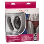 Remote Control Lace Thong Set - Burgundy - Image 5