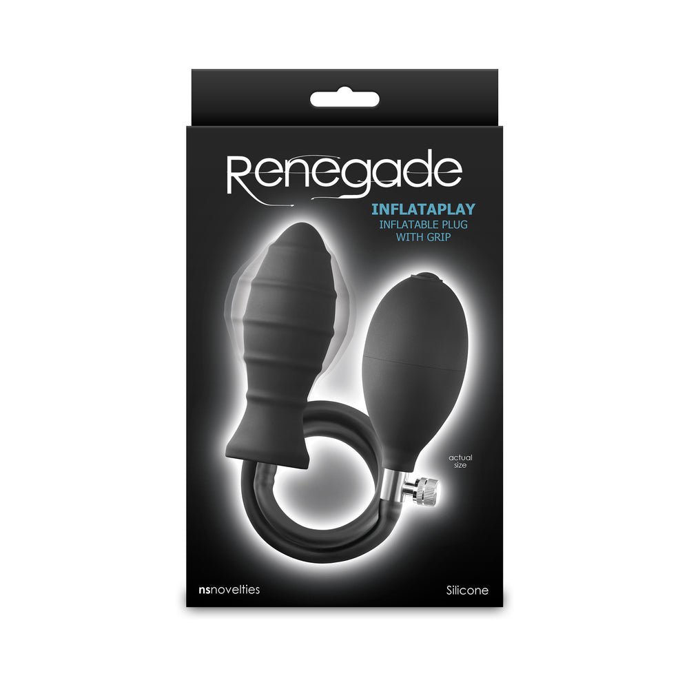 renegade-inflataplay-inflatable-plug-with-grip-black Renegade InflataPlay Inflatable Plug with Grip Black - Image 1