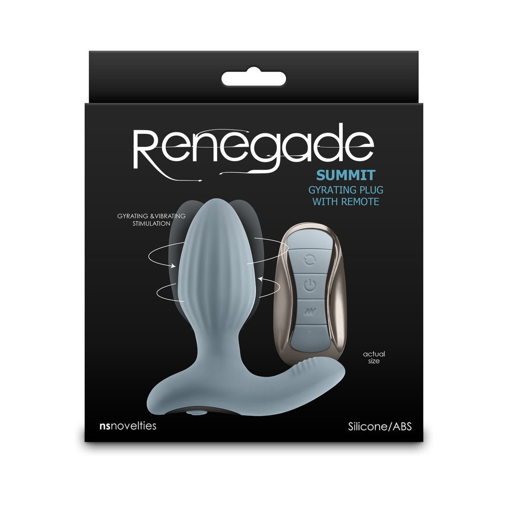 renegade-summit-rechargeable-gyrating-plug-with-remote-gray Renegade Summit Rechargeable Gyrating Plug with Remote Gray - Image 1