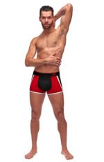 Retro Sport Panel Short - Small - Black/ Red - Image 3