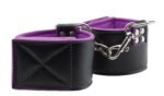 Reversible Ankle Cuffs Premium Bonded Leather and  Neoprene - Purple - Image 4