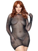 Rhinestone Fishnet Gloved Dress - 1x/2x - Image 6