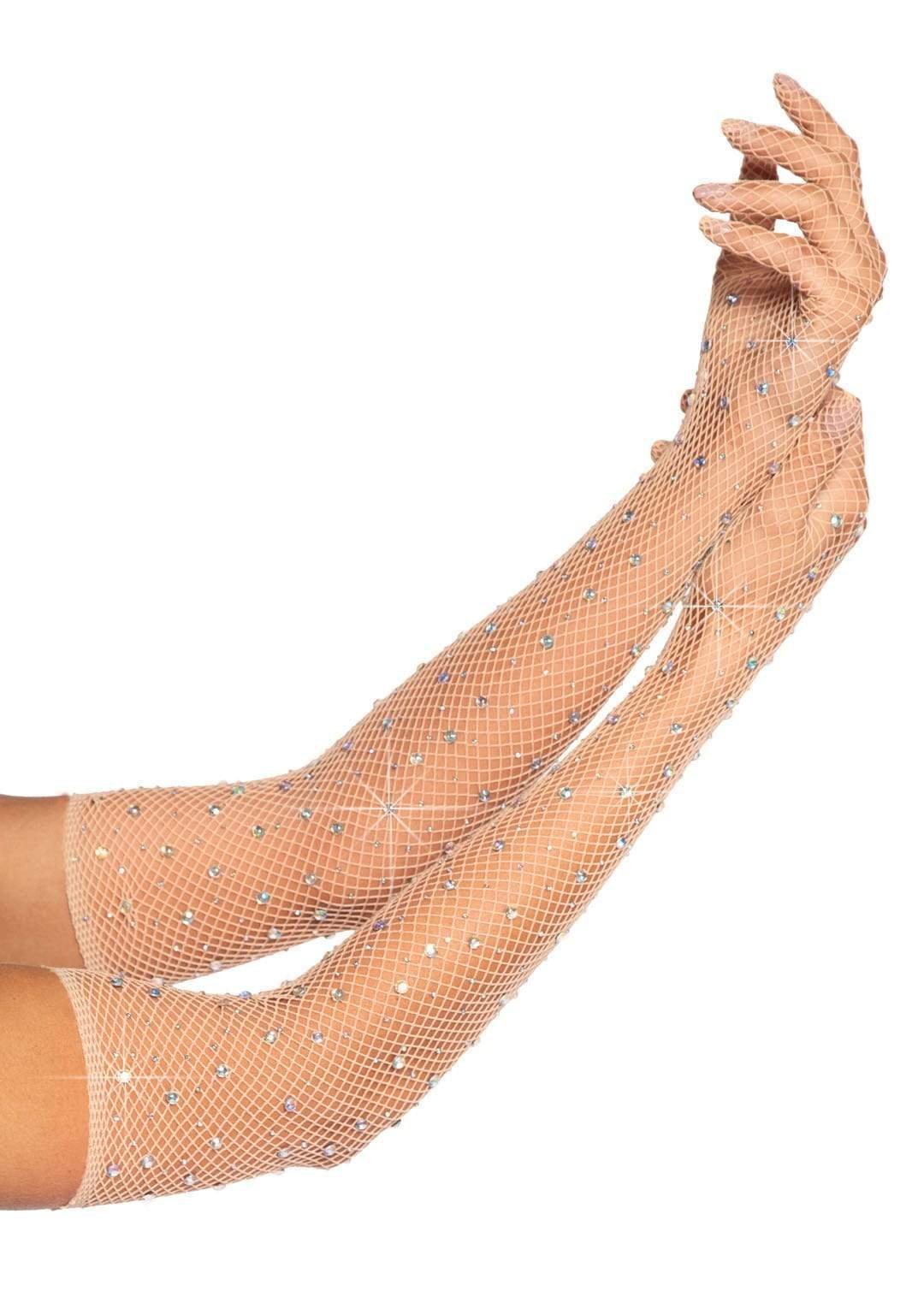 rhinestone-fishnet-long-gloves-nude Rhinestone Fishnet Long Gloves Nude - Image 1