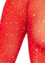 Rhinestone Snap Crotch Bodysuit - One Size - Red - Image 4