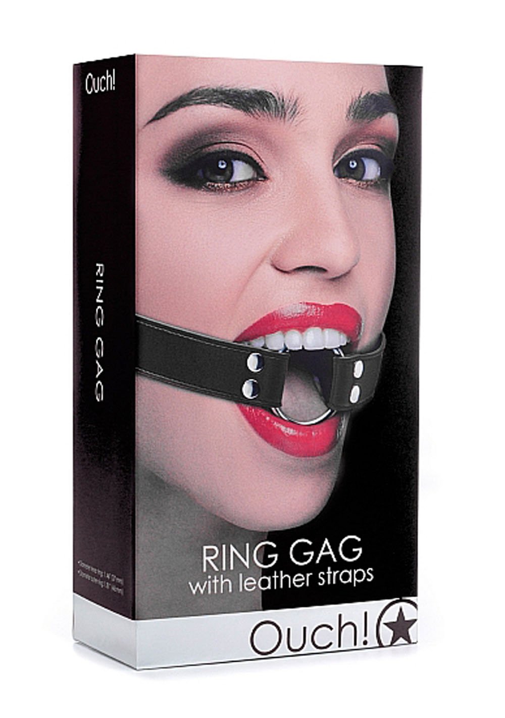 ring-gag-with-leather-straps-black Ring Gag With Leather Straps - Black - Image 1