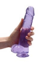 9 Inch Realistic Dildo With Balls - Purple - Image 6