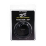 Rock Solid Adjustable Leather 3 Snap Cock Ring (Black)