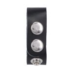 Rock Solid Adjustable Leather 3 Snap Cock Ring – Black - Image 3