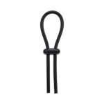 Rock Solid Black Silicone Double Lock Adjustable Lasso Cock Ring - Image 2
