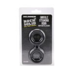 ROCK SOLID Silicone Double Stamina Ring with Metal Beads Black