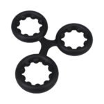 ROCK SOLID Silicone Triple Stamina Ring with Metal Beads Black - Image 2