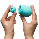 Romp Glow Rose Rechargeable Vibrator with Pleasure Air Technology – Teal - Image 10