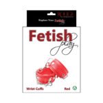 Rouge Fetish Play Vegan Wrist Cuffs Red