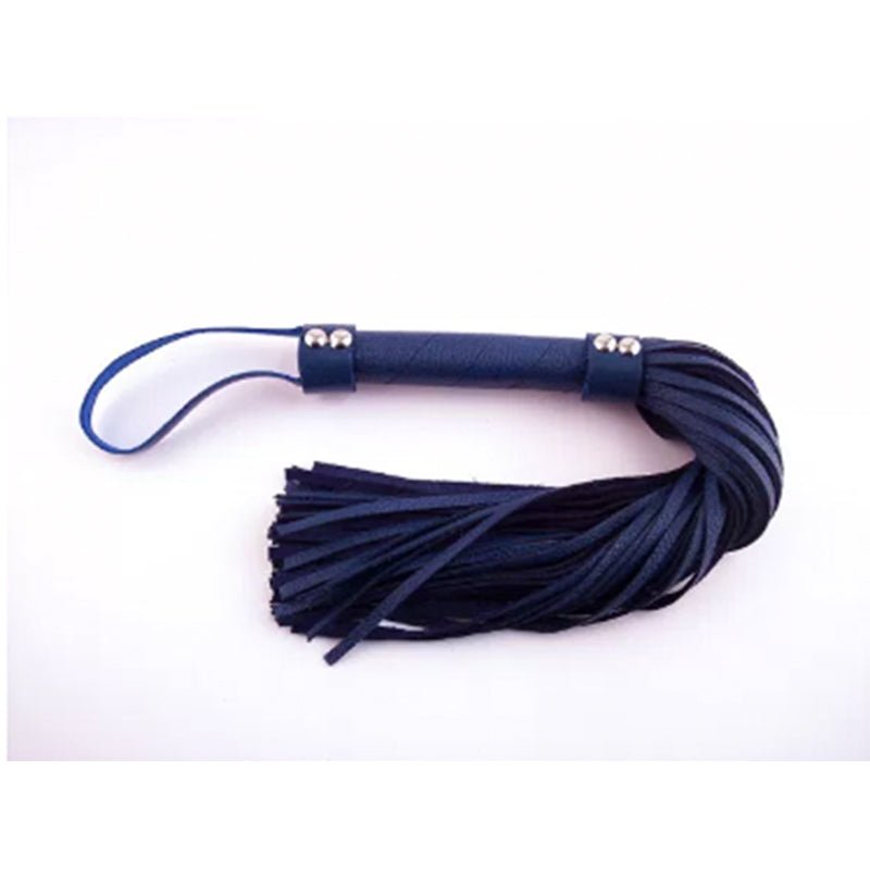 rouge-h-style-leather-flogger-blue Rouge H-Style Leather Flogger Blue - Image 1