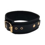 Rouge Leather Plain Collar Black with Gold Accessories - Image 3