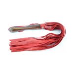Rouge Wooden Handle Leather Flogger Red