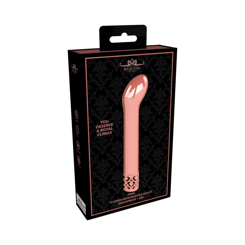 royal-gems-jewel-rechargeable-curved-abs-bullet-vibrator-rose-gold Royal Gems Jewel Rechargeable Curved ABS Bullet Vibrator Rose Gold - Image 1