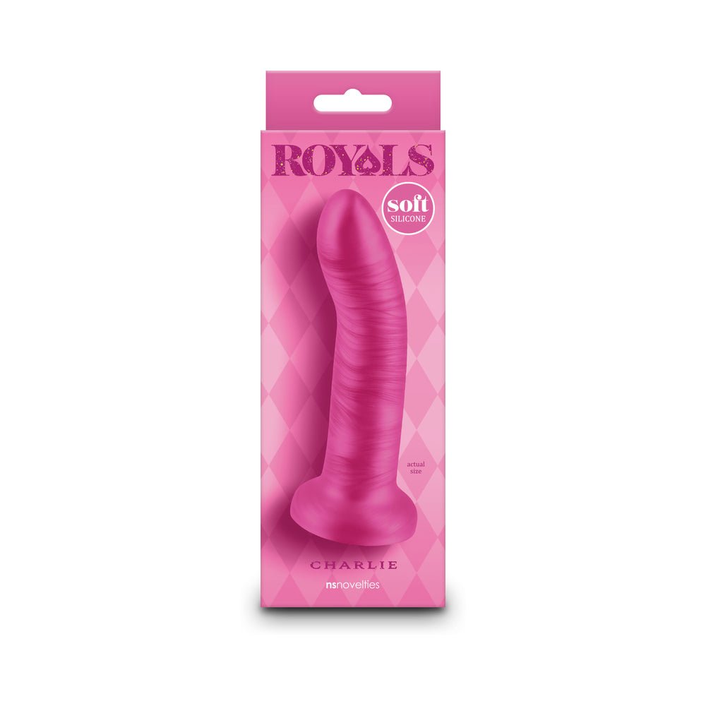 royals-charlie-5-in-metallic-curved-dildo-pink Royals Charlie 5 in. Metallic Curved Dildo Pink - Image 1