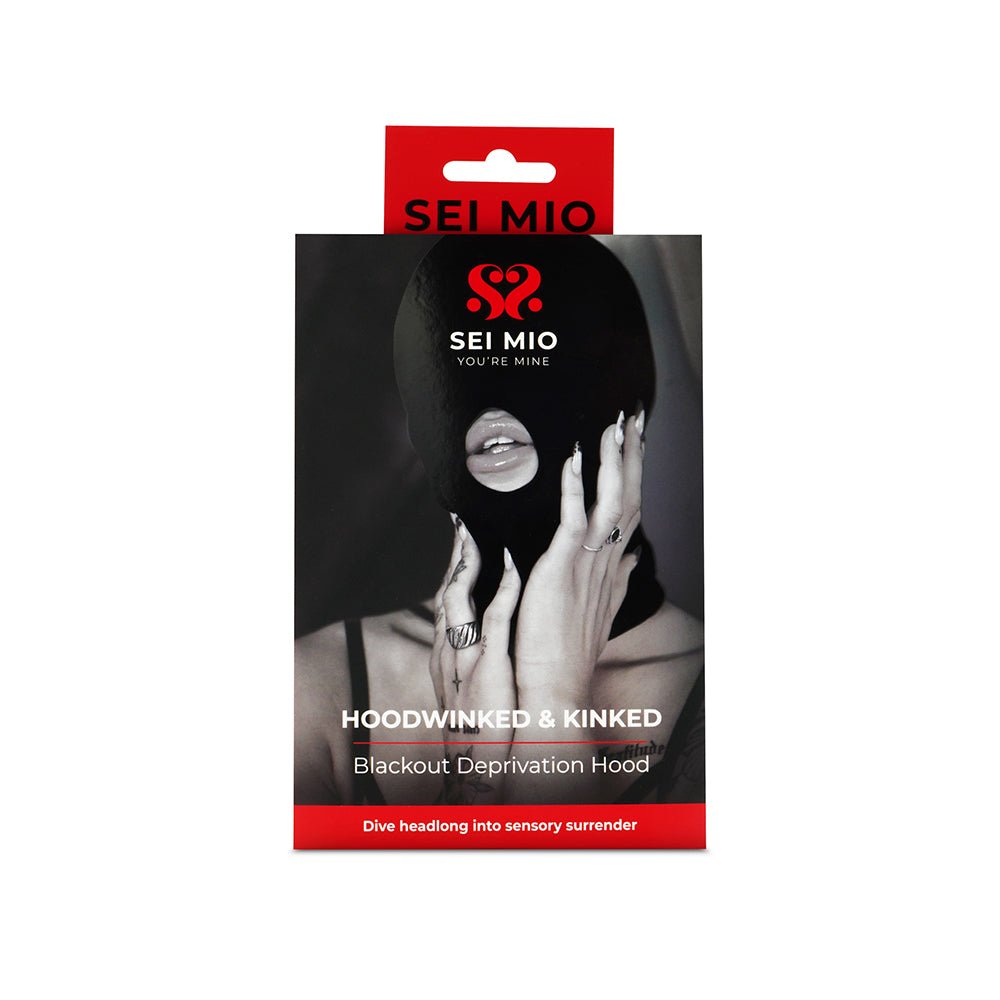 sei-mio-hoodwinked-and-kinked-deprivation-hood-with-blackout-panel SEI MIO Hoodwinked and Kinked Deprivation Hood with Blackout Panel - Image 1