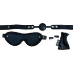SEI MIO Sensory Surrender Blindfold, Gag, and Earplug Kit – Black - Image 2