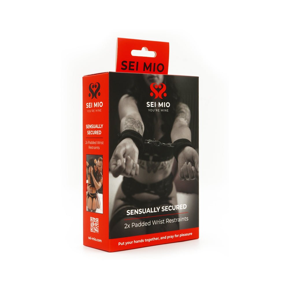 sei-mio-sensually-secured-velvet-handcuffs SEI MIO Sensually Secured Velvet Handcuffs - Image 1