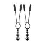 Selopa Beaded Nipple Clamps Stainless Steel Black Chrome - Image 3
