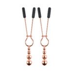 Selopa Beaded Nipple Clamps Stainless Steel Rose Gold - Image 3