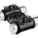 Sensuelle 7 Function Rechargeable Double Action Bullet Ring - Black