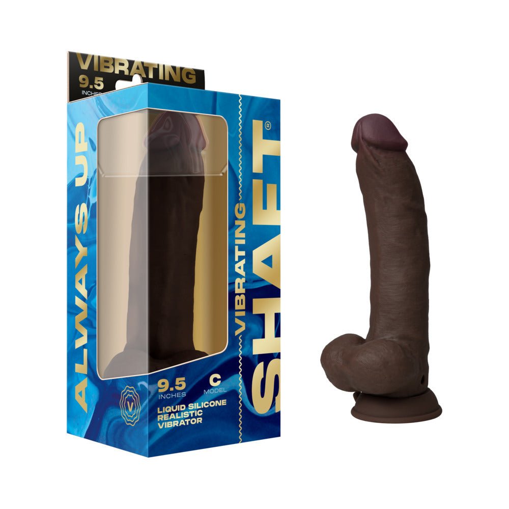 shaft-vibrating-model-c-95-in-dual-density-silicone-dildo-mahogany Shaft Vibrating Model C: 9.5 in. Dual Density Silicone Dildo Mahogany - Image 1