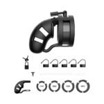 Shots ManCage Model 18 Adjustable 3.5 in. Silicone Ballsplitter Cock Cage Black - Image 4