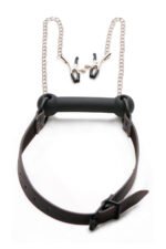Silicone Bit Gag With Nipple Clamps - Image 3