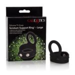 Silicone Tri-Snap Scrotum Support Ring – Large, Black - Image 2