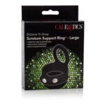 Silicone Tri-Snap Scrotum Support Ring – Large, Black - Image 3
