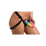 Simply Sweet Ribbed 6.5 in. Silicone Dildo Rainbow - Image 8