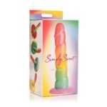Simply Sweet Swirl Silicone Dildo – Rainbow, 6.5 in - Image 2