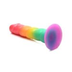 Simply Sweet Swirl Silicone Dildo – Rainbow, 6.5 in - Image 6