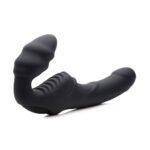 Slim Rider Ribbed Vibrating Silicone Strapless Strap-On - Image 5