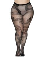 Snake Net Tights - 1x/2x - Black - Image 2