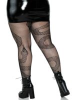 Snake Net Tights - 1x/2x - Black - Image 4