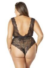 Soft Cup Teddy With Harness Choker - Black - 3x/4x - Image 2