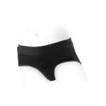 SpareParts Bella Cleavage Booty Short Harness - Black, XS (view 2)