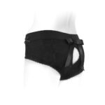 SpareParts Bella Cleavage Booty Short Harness - Black, XS (view 3)