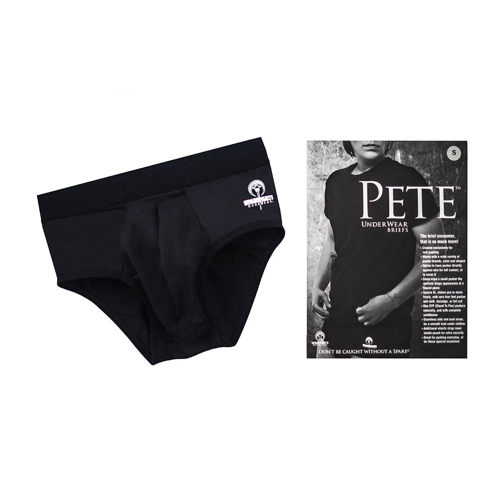 spareparts-pete-briefs-nylon-packing-underwear-black-size-xl SpareParts Pete Briefs Nylon Packing Underwear Black Size XL - Image 1