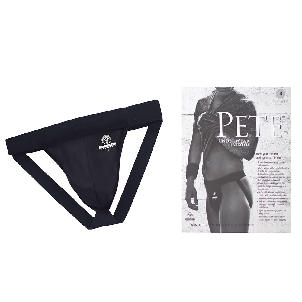 spareparts-pete-freestyle-nylon-packing-jock-black-size-s SpareParts Pete Freestyle Nylon Packing Jock Black Size S - Image 1