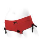 SpareParts Sasha Cinch Booty Short Harness – Red/Black, Size L - Image 2