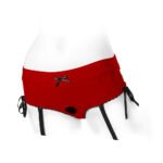 SpareParts Sasha Cinch Booty Short Harness Red/Black Size M - Image 3