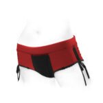SpareParts Sasha Cinch Booty Short Harness – Red/Black, Size S - Image 7