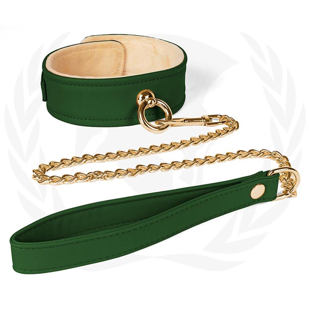 spartacus-plush-lined-pu-collar-chain-leash Spartacus Plush Lined PU Collar Chain Leash - Image 1