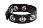 Speed Snap Cock Ring – Black, Adjustable PU Leather and Metal